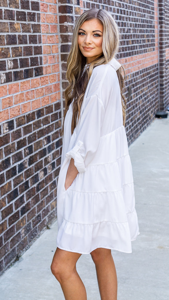 white tunic dress